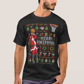 Camiseta Papais noeis Jogando Basquete Ufly Christmas Sweat