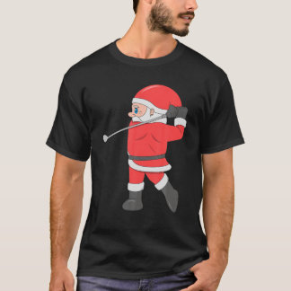 Camiseta Papais noeis Jogando Golfe no Natal Esporte X-Mas