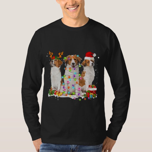 Camiseta Papais noeis Kooikerhondje Dog Gorgeous Reindeer (Frente)