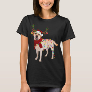 Camiseta Papais noeis Labrador recupera renas Natal claro