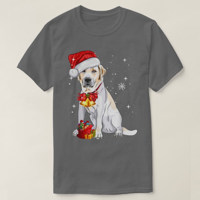 Camiseta Papais noeis Labrador Retriever Natal T-Shirt (Frente do Design)