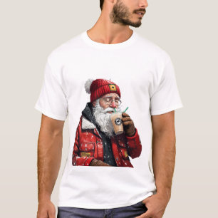 Camiseta Papais noeis legal Bebendo Café Físico Arte de Nat