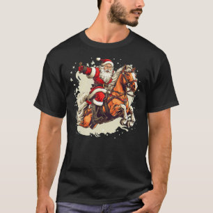 Camiseta Papais noeis legal com Cavalo de Natal para Estaçã
