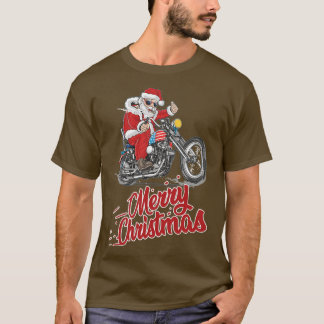 Camiseta Papais noeis legal numa moto Feliz Natal e h