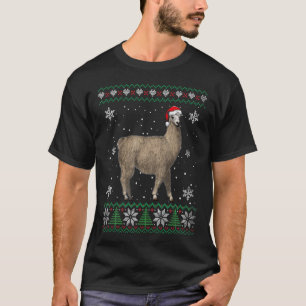 Camiseta Papais noeis Llama Febre Animais de Suor no Natal
