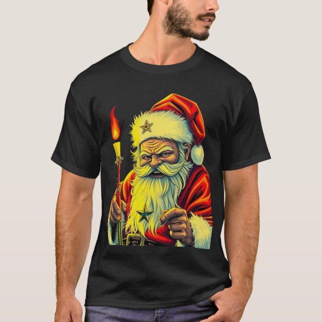 Camiseta Papais noeis Mágicos de Natal Escuro (Frente)