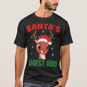 Camiseta Papais noeis Maior Herói Rudolph Red Nosed Reindee