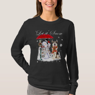 Camiseta Papais noeis Malamute do Alasca Cachorro Natal Sno