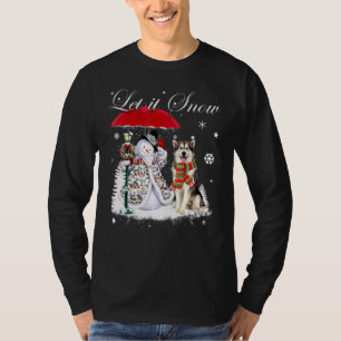 Camiseta Papais noeis Malamute do Alasca Cachorro Natal Sno