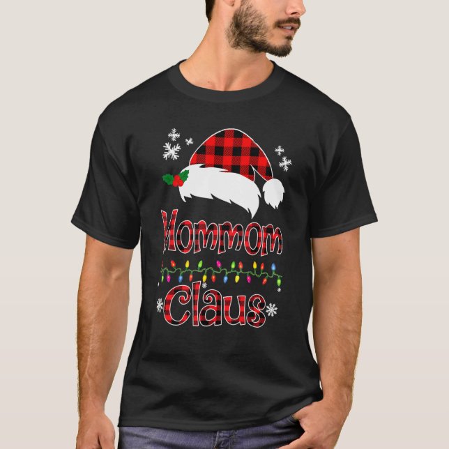 Camiseta Papais noeis Mamãe Claus Família de Festas de Nata (Frente)