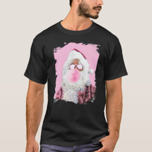 Camiseta Papais noeis mastigando bolhas cor-de-rosa Natal