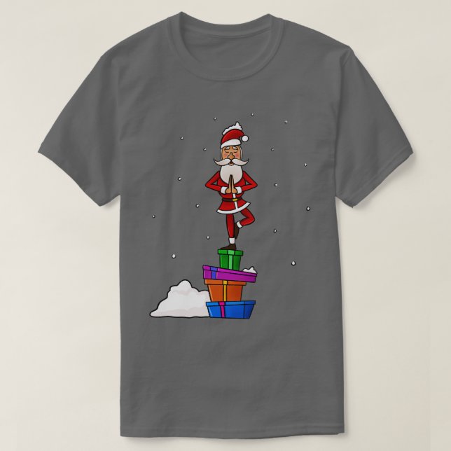 Camiseta Papais noeis Meditando Uma Perna (Frente do Design)