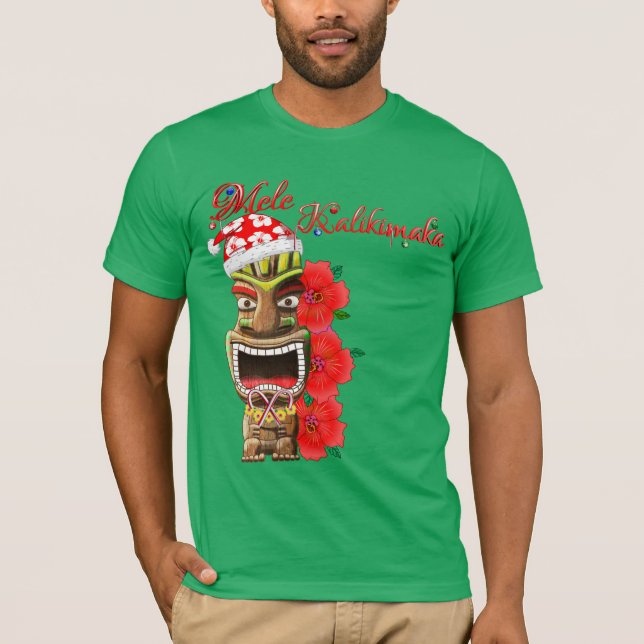 Camiseta Papais noeis Mele Kalikimaka Tiki (Frente)