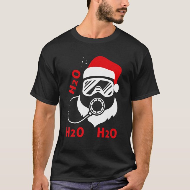 Camiseta Papais noeis mergulhadores H2o H2o H2o H2o Natal D (Frente)