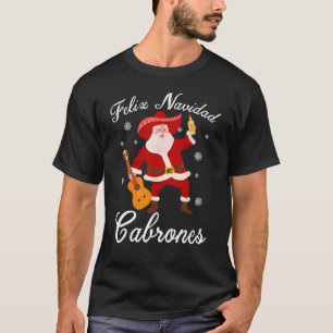 Camiseta Papais noeis Mexicanos Engraçados Feliz Navidad Ca
