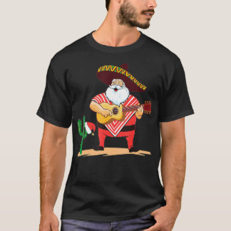 Camiseta Papais noeis mexicanos Sombrero Mustache Natal