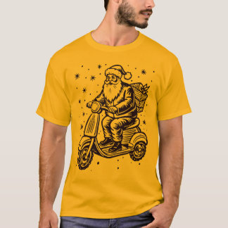 Camiseta Papais noeis montando um Patinete com caixas Gif d