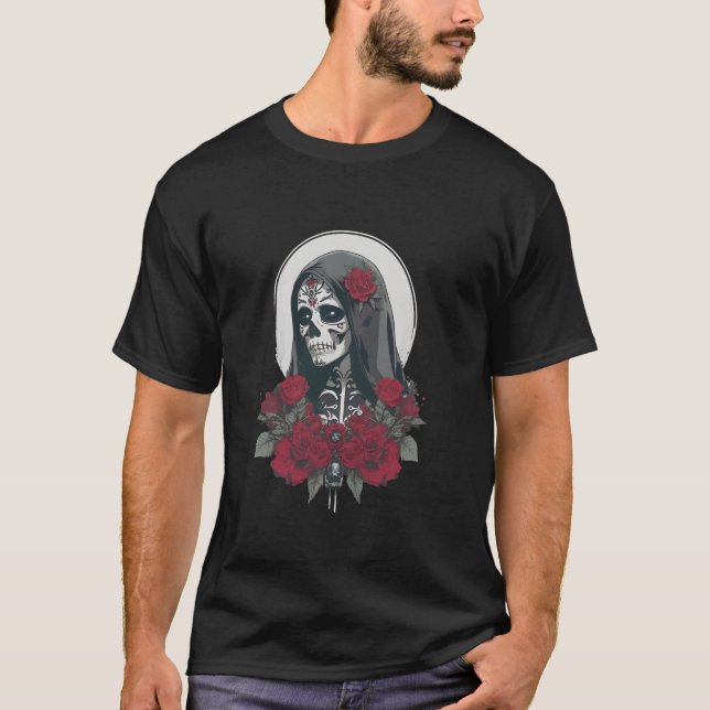 Camiseta Papais noeis Muerte Mexicano Deity Folklore Long S (Frente)