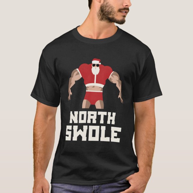 Camiseta Papais noeis Musculares Do Trombo Norte Para O Nat (Frente)