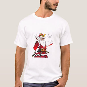 Camiseta Papais noeis Natal Papai Noel Art Japonês Samurai