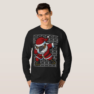 Camiseta Papais noeis Negras Dabbing Dab Fodly Christmas Sw
