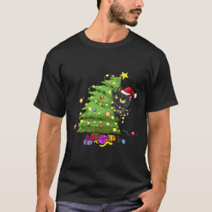 Camiseta Papais noeis Negros De Gato Arrependido Na Árvore