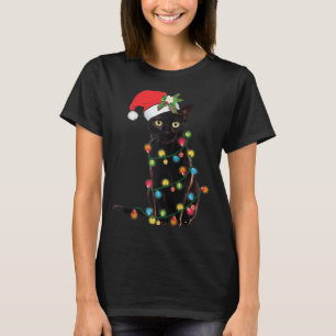 Camiseta Papais noeis Negros De Gato Arrependido Na Árvore 