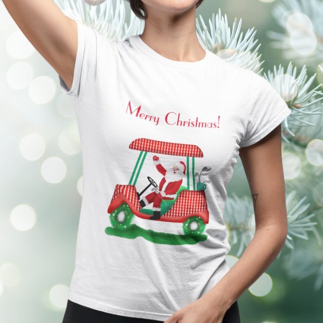 Camiseta Papais noeis No Carrinho De Golfe Feliz Natal (Criador carregado)