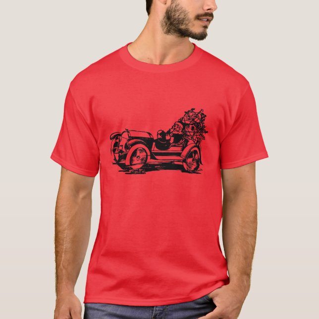 Camiseta Papais noeis no Carro vintage (Frente)