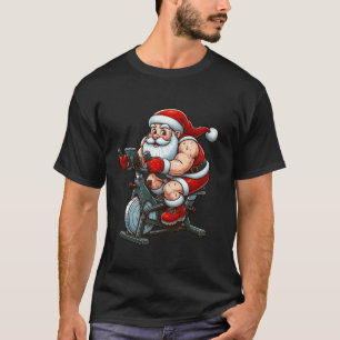 Camiseta Papais noeis no Exercício Bike Gym Workout Christm