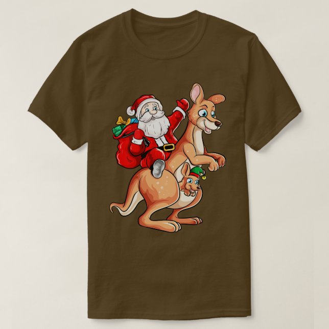 Camiseta Papais noeis no Natal australiano de Kangaroo (Frente do Design)