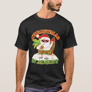 Camiseta Papais noeis No Natal Do Surfboard Em Agosto