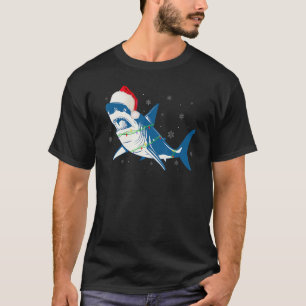 Camiseta Papais noeis Nozes de Natal Sharkmas Árvore Xmas B