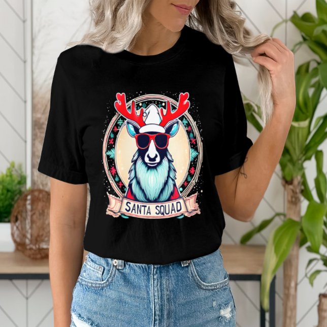 Camiseta Papais noeis Óculos Legal de Reindeado Esquadrão C (Criador carregado)