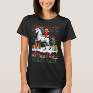 Camiseta Papais noeis Ouro Retriever Andando no Unicorn Sw
