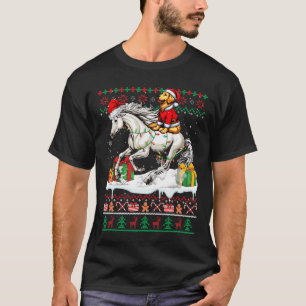 Camiseta Papais noeis Ouro Retriever Cavalo Andando Suor Na