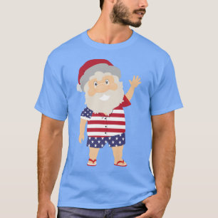Camiseta Papais noeis Patrióticos 4 de julho de Natal Ameri