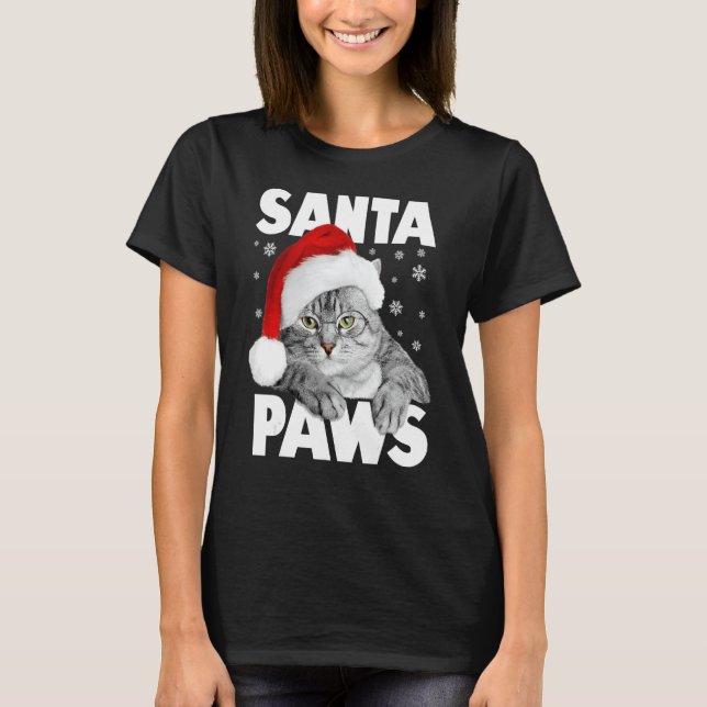 Camiseta Papais noeis Peitinhos de Natal Gato Engraçado (Frente)