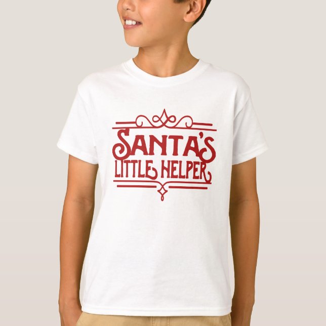 Camiseta Papais noeis Pequenas Crianças Auxiliares De Longa (Frente)