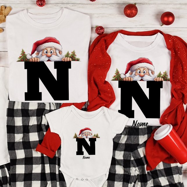Camiseta Papais noeis Personalizados de Natal da Família Mo (Criador carregado)