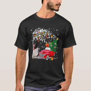 Camiseta Papais noeis Pickup Red Pickup Carregando X árvore