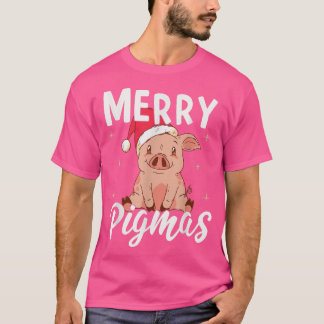 Camiseta Papais noeis Pigmas felizes Pig no Natal