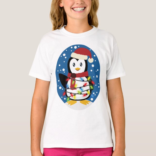 Camiseta Papais noeis Pinguim-Grito Natal Natal Presente no (Frente)