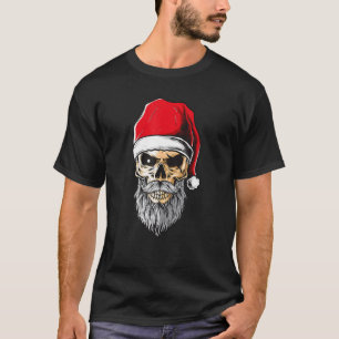 Camiseta Papais noeis Piram O Crânio Com A Barba De Natal 