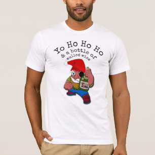 Camiseta Papais noeis Piratas Engraçado Vinho Entusiasmado