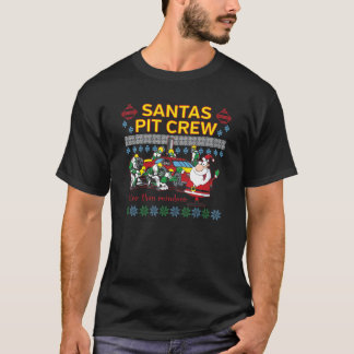 Camiseta Papais noeis Pit Crew Race Car Feia Natal Feio
