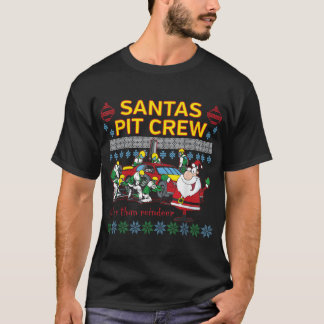 Camiseta Papais noeis Pit Crew Race Car Feia Natal Feio
