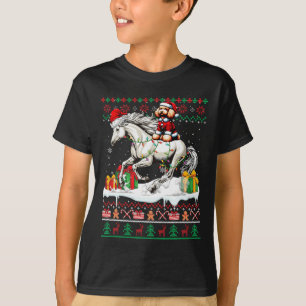 Camiseta Papais noeis Poodle Riding Horse