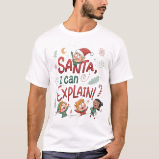 Camiseta Papais noeis, Posso Explicar! Bold Candy-Cane