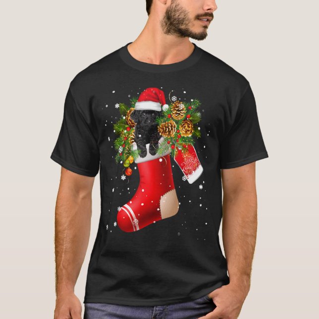 Camiseta Papais noeis Póvulo Negro De Brinquedo No Natal Pa (Frente)